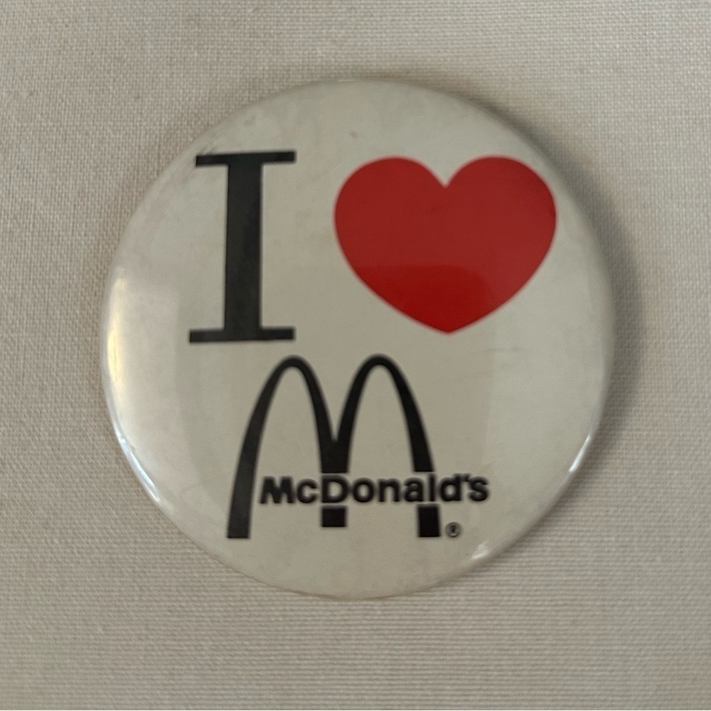 Vintage McDonald’s “I ❤️ McDonald’s” pin